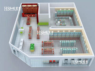 药店货架整体图