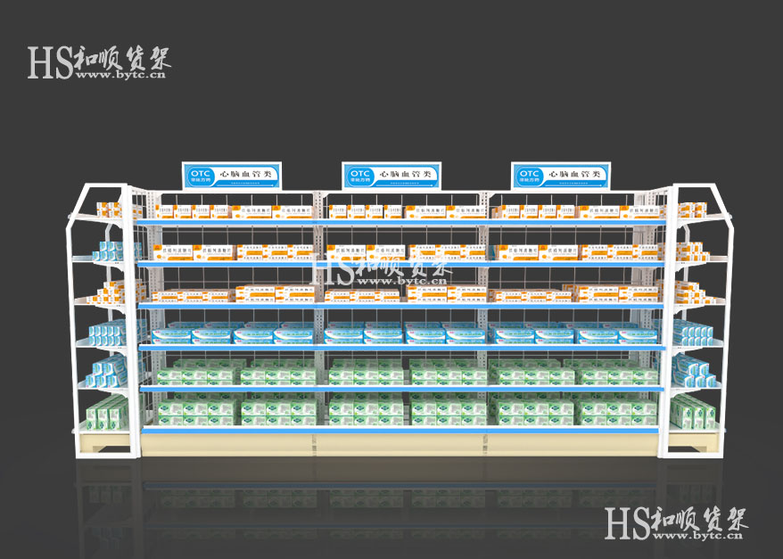 网格药店货架
